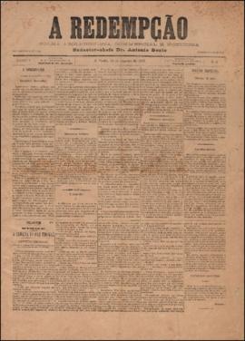A Redempção [jornal], a. 1, n. 4. São Paulo-SP, 13 jan. 1887.