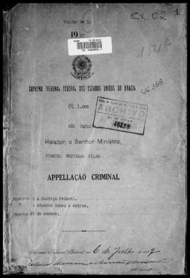 Processo... [apelação criminal], nª 1009/1927. [São Paulo-SP?], 1927. v. 10