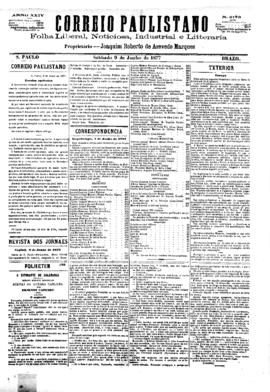 Correio paulistano [jornal], [s/n]. São Paulo-SP, 09 jun. 1877.