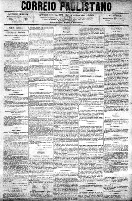 Correio paulistano [jornal], [s/n]. São Paulo-SP, 26 jul. 1882.