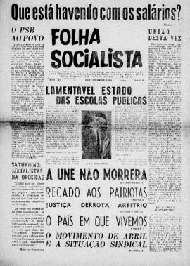 Folha socialista [jornal], a. 15, n. 119. São Paulo-SP, dez. 1964.