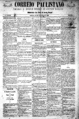 Correio paulistano [jornal], [s/n]. São Paulo-SP, 14 fev. 1880.