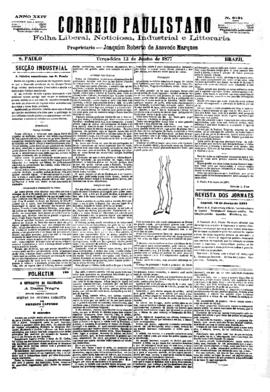 Correio paulistano [jornal], [s/n]. São Paulo-SP, 12 jun. 1877.