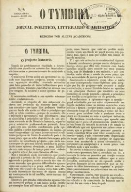 O Tymbira [jornal], n. 8. São Paulo-SP, 25 jun. 1860.