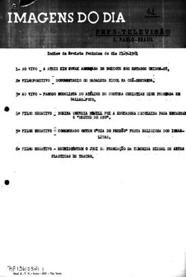 TV Tupi [emissora]. Revista Feminina [programa]. Roteiro [televisivo], 21 set. 1961.