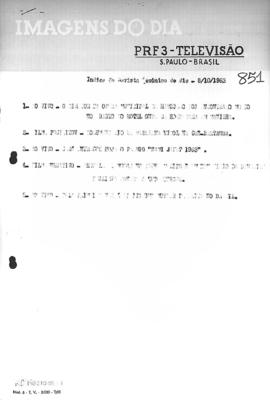 TV Tupi [emissora]. Revista Feminina [programa]. Roteiro [televisivo], 08 out. 1963.