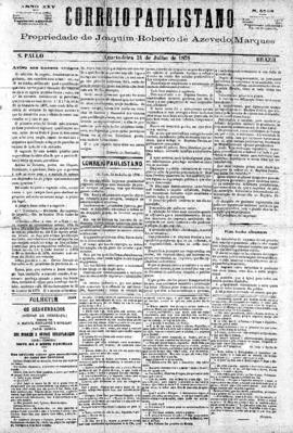 Correio paulistano [jornal], [s/n]. São Paulo-SP, 24 jul. 1878.