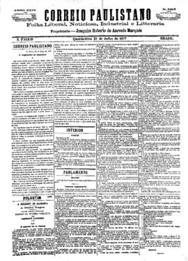 Correio paulistano [jornal], [s/n]. São Paulo-SP, 25 jul. 1877.