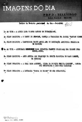 TV Tupi [emissora]. Revista Feminina [programa]. Roteiro [televisivo], 09 fev. 1962.