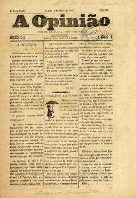 A Opinião [jornal], a. 1, n. 4. Santos-SP, 02 mai. 1897.