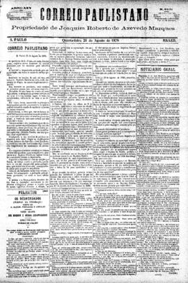 Correio paulistano [jornal], [s/n]. São Paulo-SP, 21 ago. 1878.