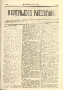O Compilador paulistano [jornal], n. 16. São Paulo-SP, 08 dez. 1852.