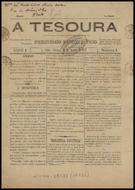 A Tesoura [jornal], a. 1, n. 1. São Paulo-SP, 23 out. 1887.