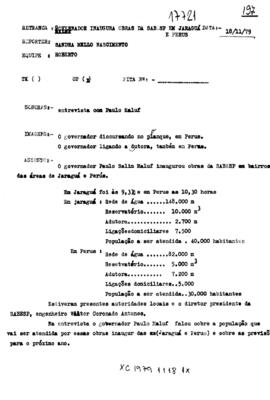 TV Tupi [emissora]. Dossiê subsidiário [programa não identificado], 18 nov. 1979.