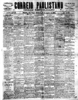 Correio paulistano [jornal], [s/n]. São Paulo-SP, 27 ago. 1892.