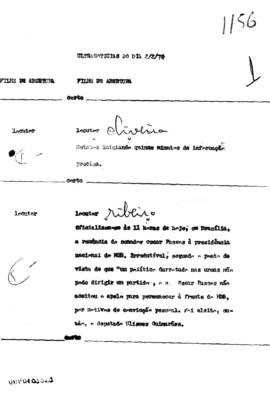 TV Tupi [emissora]. Ultra Notícias [programa]. Roteiro [televisivo], 02 fev. 1971.