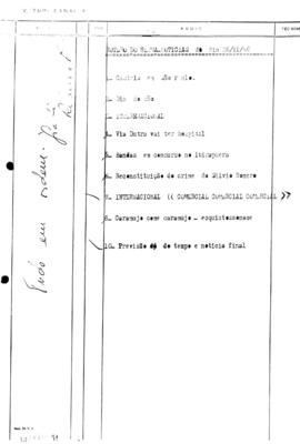 TV Tupi [emissora]. Ultra Notícias [programa]. Roteiro [televisivo], 26 nov. 1966.