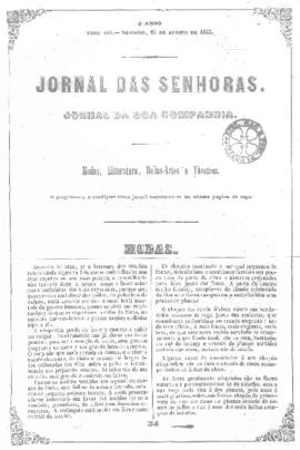 O Jornal das senhoras [jornal], a. 4, t. 8, [s/n]. Rio de Janeiro-RJ, 26 ago. 1855.