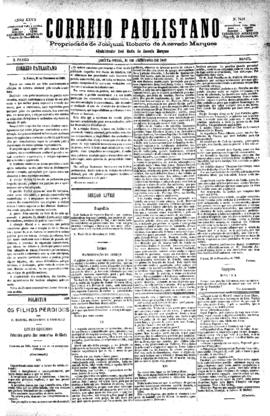 Correio paulistano [jornal], [s/n]. São Paulo-SP, 31 dez. 1880.