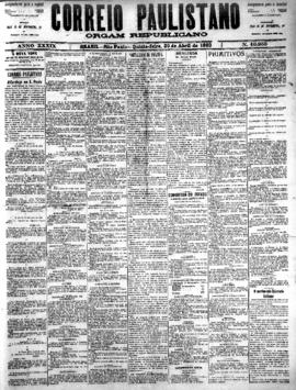 Correio paulistano [jornal], [s/n]. São Paulo-SP, 20 abr. 1893.