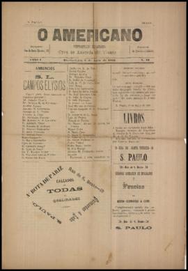 O Americano [jornal], a. 1, n. 13. São Paulo-SP, 03 ago. 1881.