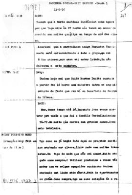 TV Tupi [emissora]. Jornal Panorama [programa]. Roteiro [televisivo], 23 set. 1976.