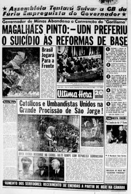 Última Hora [jornal]. Rio de Janeiro-RJ, 29 abr. 1963 [ed. vespertina].