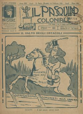 Il Pasquino Coloniale [jornal], a. 13, n. 695. São Paulo-SP, 12 fev. 1921.