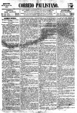 Correio paulistano [jornal], [s/n]. São Paulo-SP, 26 mar. 1856.