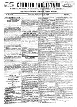 Correio paulistano [jornal], [s/n]. São Paulo-SP, 29 jun. 1877.