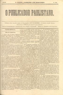 O Publicador paulistano [jornal], n. 36. São Paulo-SP, 05 dez. 1857.