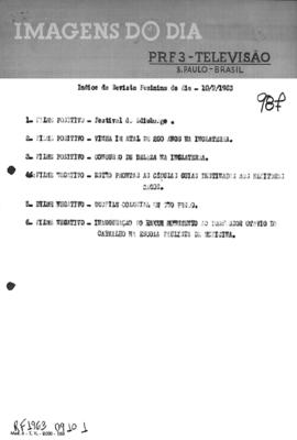 TV Tupi [emissora]. Revista Feminina [programa]. Roteiro [televisivo], 10 set. 1963.