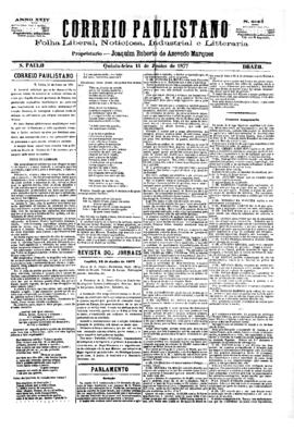 Correio paulistano [jornal], [s/n]. São Paulo-SP, 14 jun. 1877.