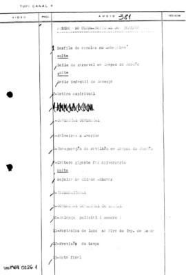 TV Tupi [emissora]. Ultra Notícias [programa]. Roteiro [televisivo], 26 fev. 1968.