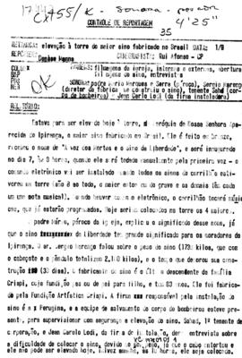 TV Tupi [emissora]. Dossiê subsidiário [programa não identificado], 01 set. 1978.