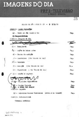 TV Tupi [emissora]. Diário de São Paulo na T.V. [programa]. Roteiro [televisivo], 09 nov. 1960.