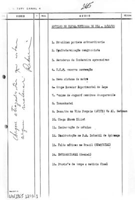 TV Tupi [emissora]. Ultra Notícias [programa]. Roteiro [televisivo], 03 dez. 1965.