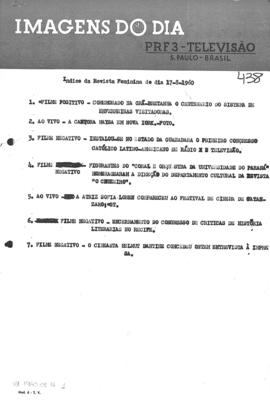 TV Tupi [emissora]. Revista Feminina [programa]. Roteiro [televisivo], 17 ago. 1960.