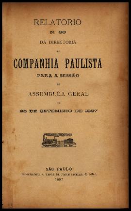 Relatório…, nº 037, 1º sem. 1887. Criador(a): Companhia Paulista de Estradas de Ferro. São Paulo-...