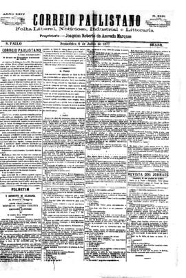 Correio paulistano [jornal], [s/n]. São Paulo-SP, 06 jul. 1877.