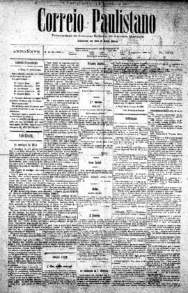 Correio paulistano [jornal], [s/n]. São Paulo-SP, 01 nov. 1881.