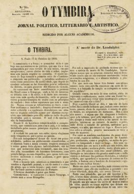 O Tymbira [jornal], n. 24. São Paulo-SP, 17 out. 1860.