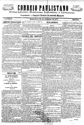 Correio paulistano [jornal], [s/n]. São Paulo-SP, 13 set. 1877.