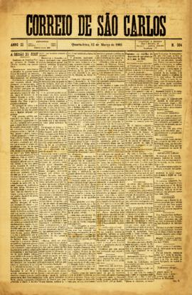Correio de São Carlos [jornal], a. 3, n. 364. São Carlos do Pinhal-SP; São Carlos-SP, 12 mar. 1902.