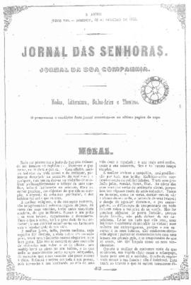 O Jornal das senhoras [jornal], a. 4, t. 8, [s/n]. Rio de Janeiro-RJ, 28 out. 1855.