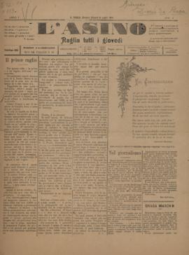 L´ Asino [jornal], a. 1, n. 4. São Paulo-SP, 04 jul. 1901.