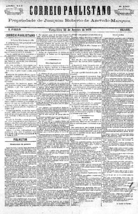 Correio paulistano [jornal], [s/n]. São Paulo-SP, 22 jan. 1878.