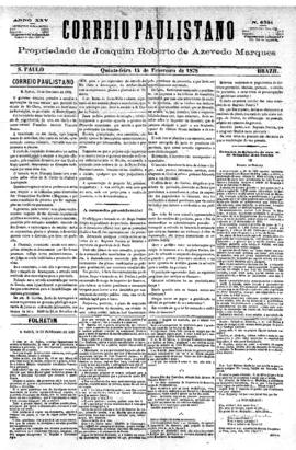 Correio paulistano [jornal], [s/n]. São Paulo-SP, 14 fev. 1878.