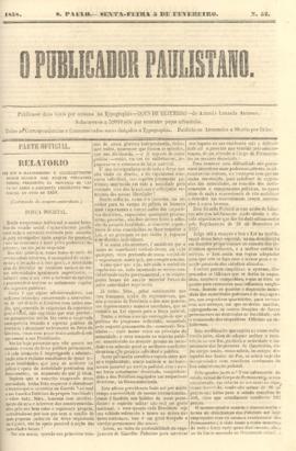 O Publicador paulistano [jornal], n. 52. São Paulo-SP, 05 fev. 1858.