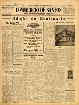 Commercio de Santos [jornal], a. 3, n. 211. Santos-SP, 09 set. 1922.